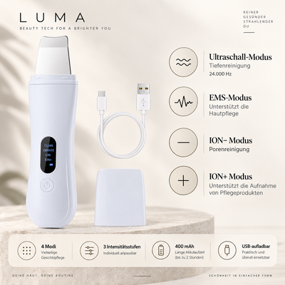 Ultraschall Skin Scrubber Gesichtsspatel von LUMA